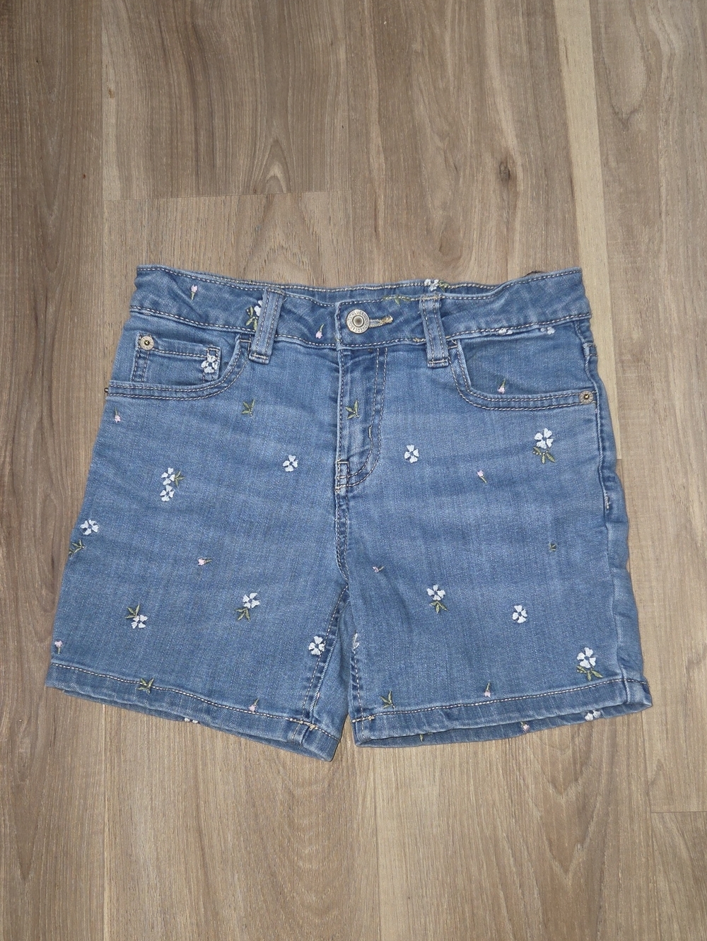 •Thereabouts• Little Girls Floral Blue Jean Shorts